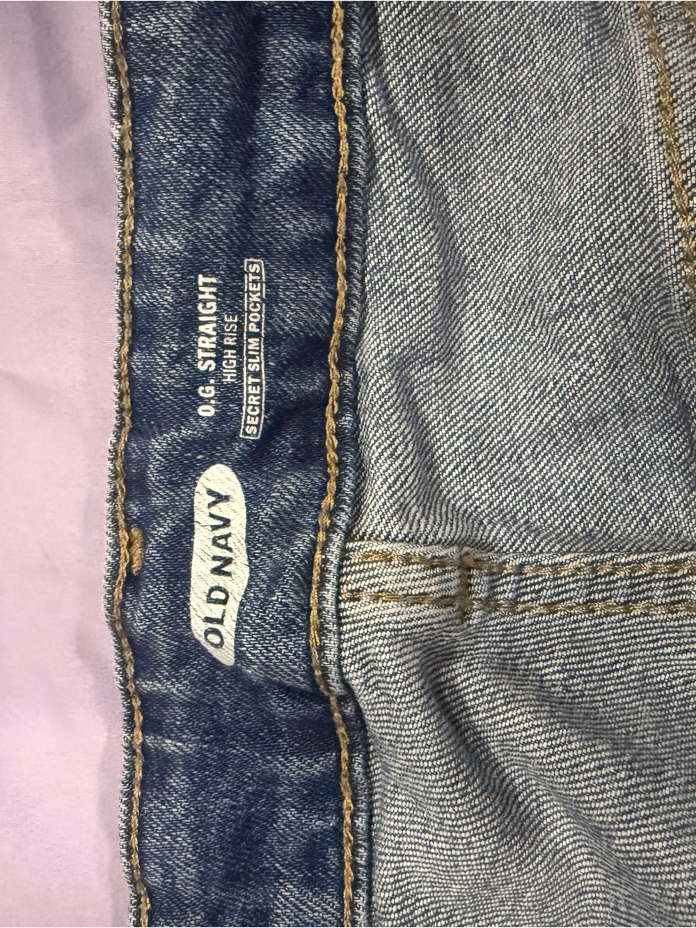 Old Navy Women's Blue Straight High Rise Jeans - Picture 2 of 3